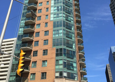 Exterior caulking on high-rise buildings for windows and brickwork